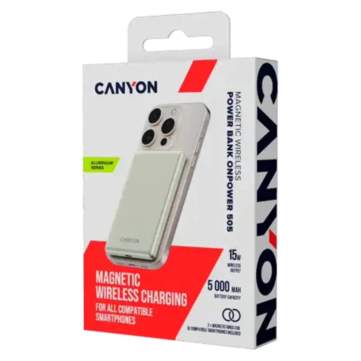 Canyon OnPower 505 5000 mAh MagSafe, Beige - Billede 4